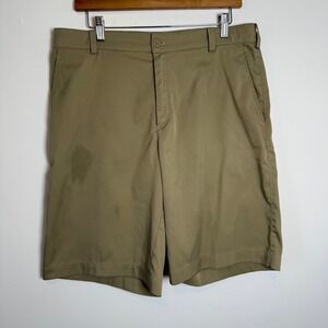 Nike Dri-FIT Golf Shorts Khaki Men Size 34 Flat Front Performance